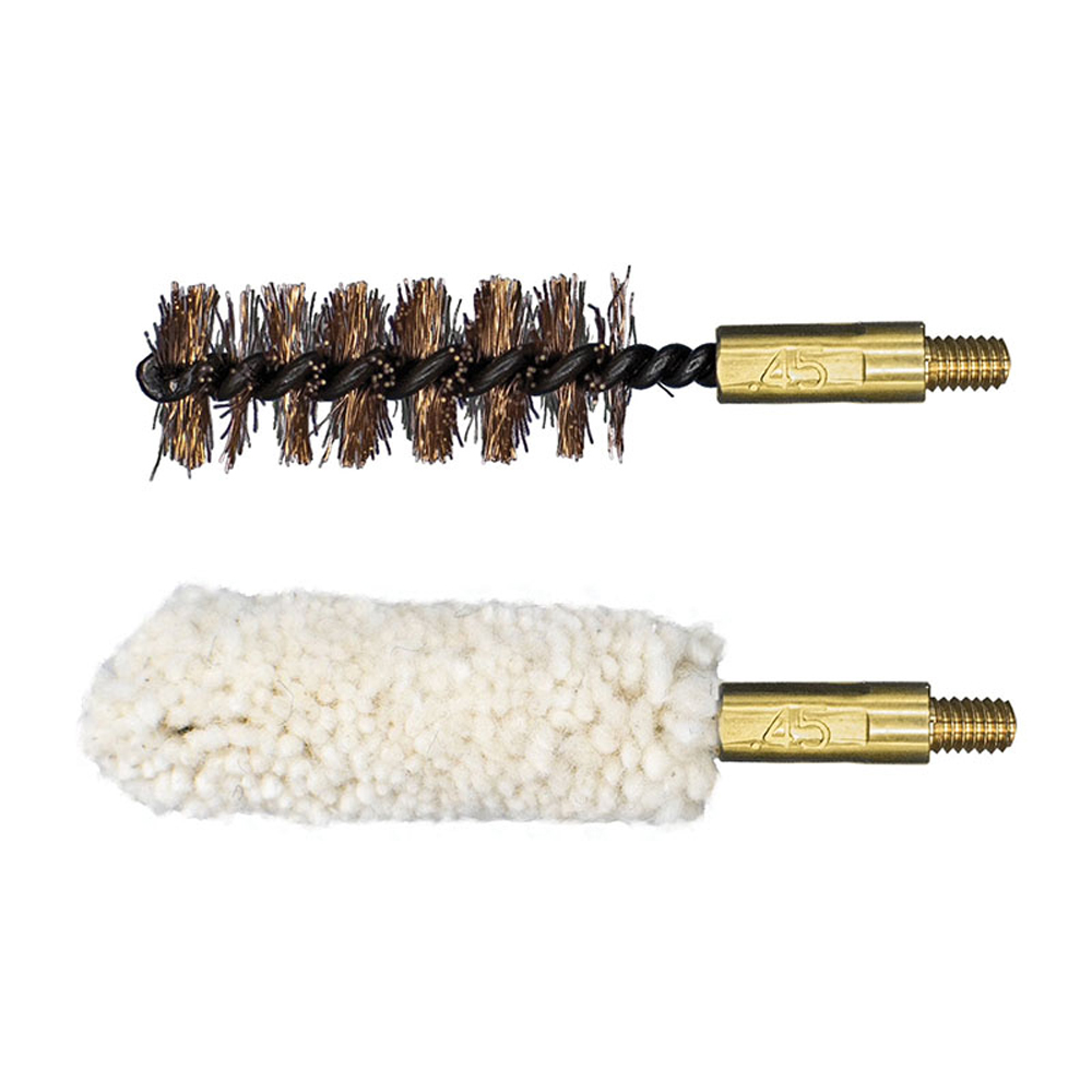 Lot de 2 brosses de nettoyage combinées pour arme calibre 45 11 43 mm