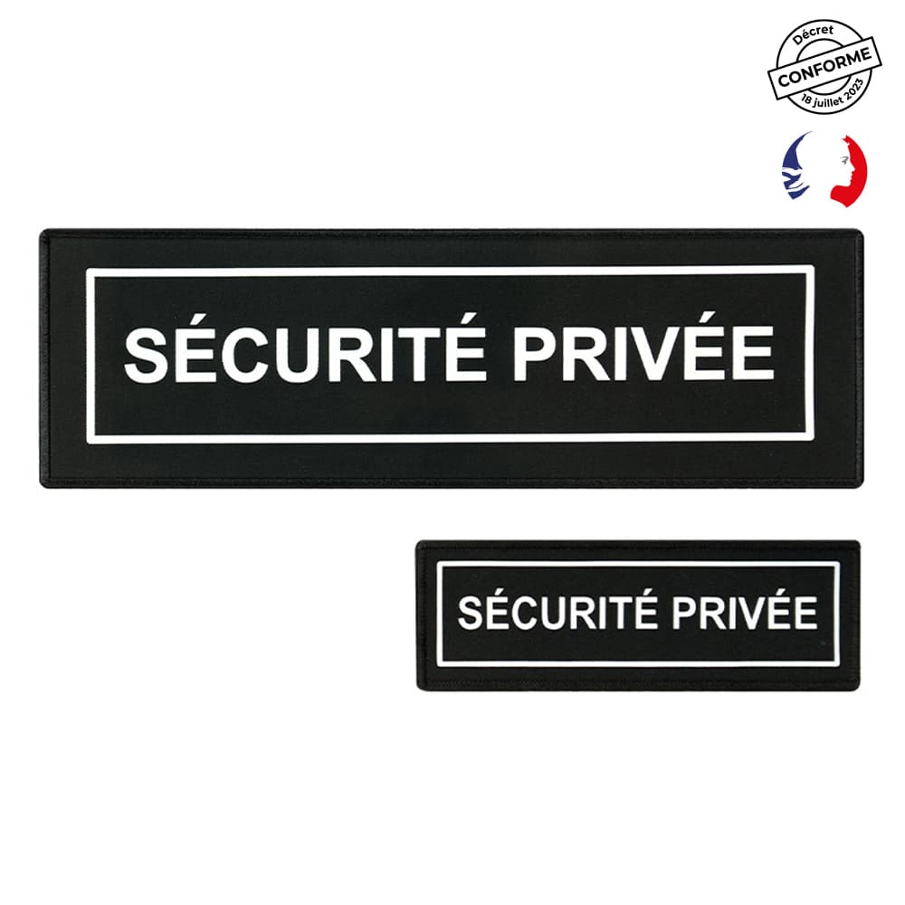 Lot Dossard et Bande Poitrine Sécurité Privée Noir
