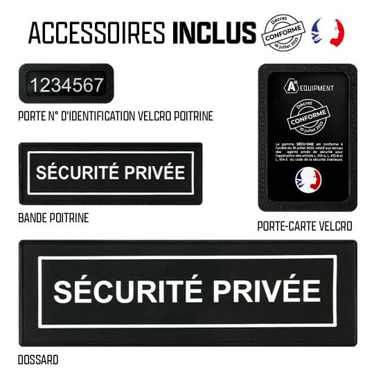 Parka Hardshell SÉCU-ONE WF 150 flap Sécurité Privée noir