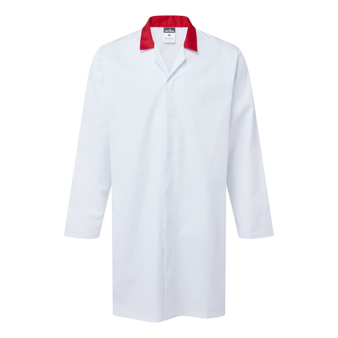 Blouse agroalimentaire sans poche Blanc/Rouge
