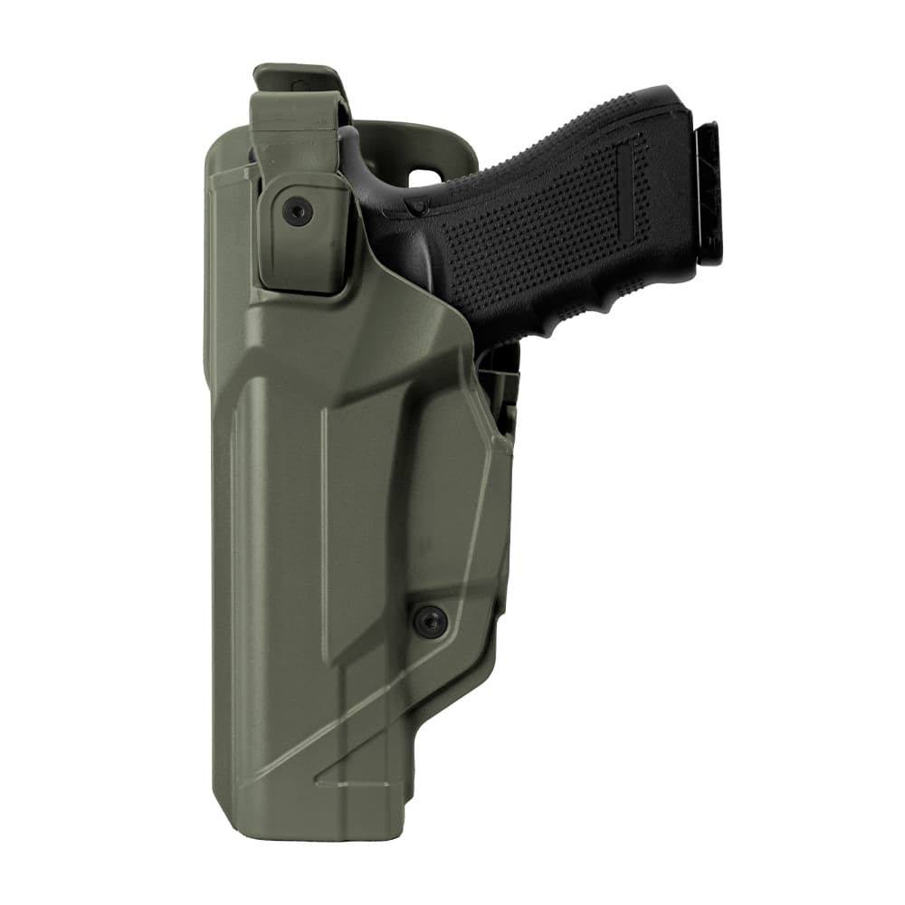 Holster gaucher Duty Fast Action DFA804 vert olive pour GLOCK 17/18