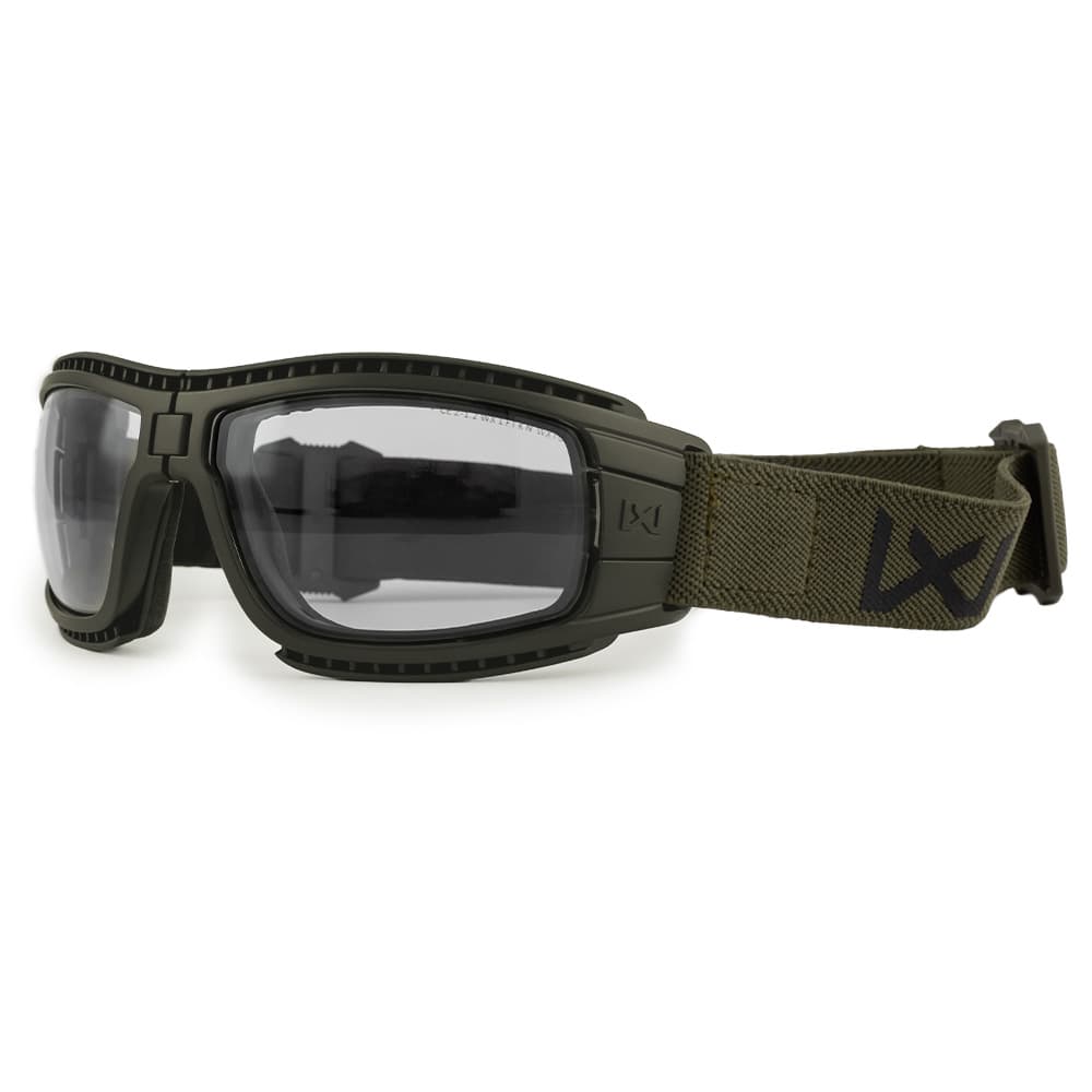 Masque de protection balistique pliable Lynx vert olive écrans fumé/incolore