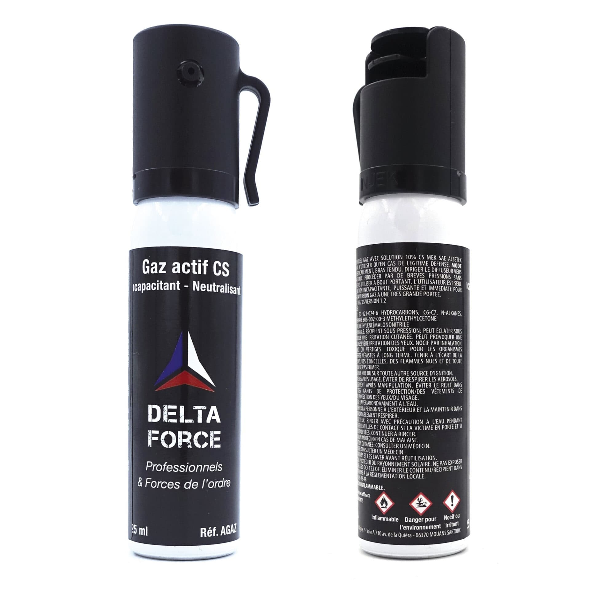 Aérosol anti agression gaz CS