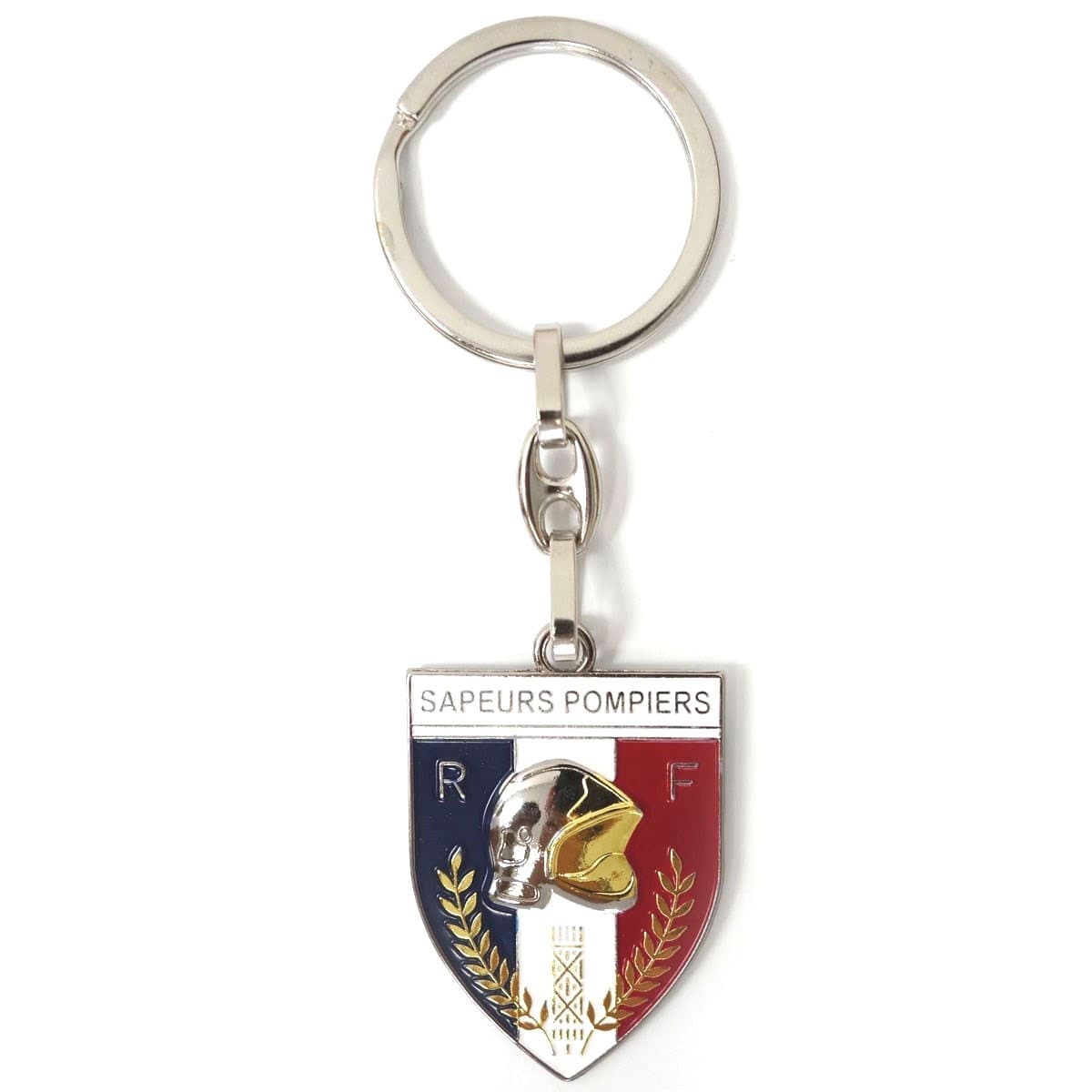 Porte-clés métal sapeurs pompiers écusson