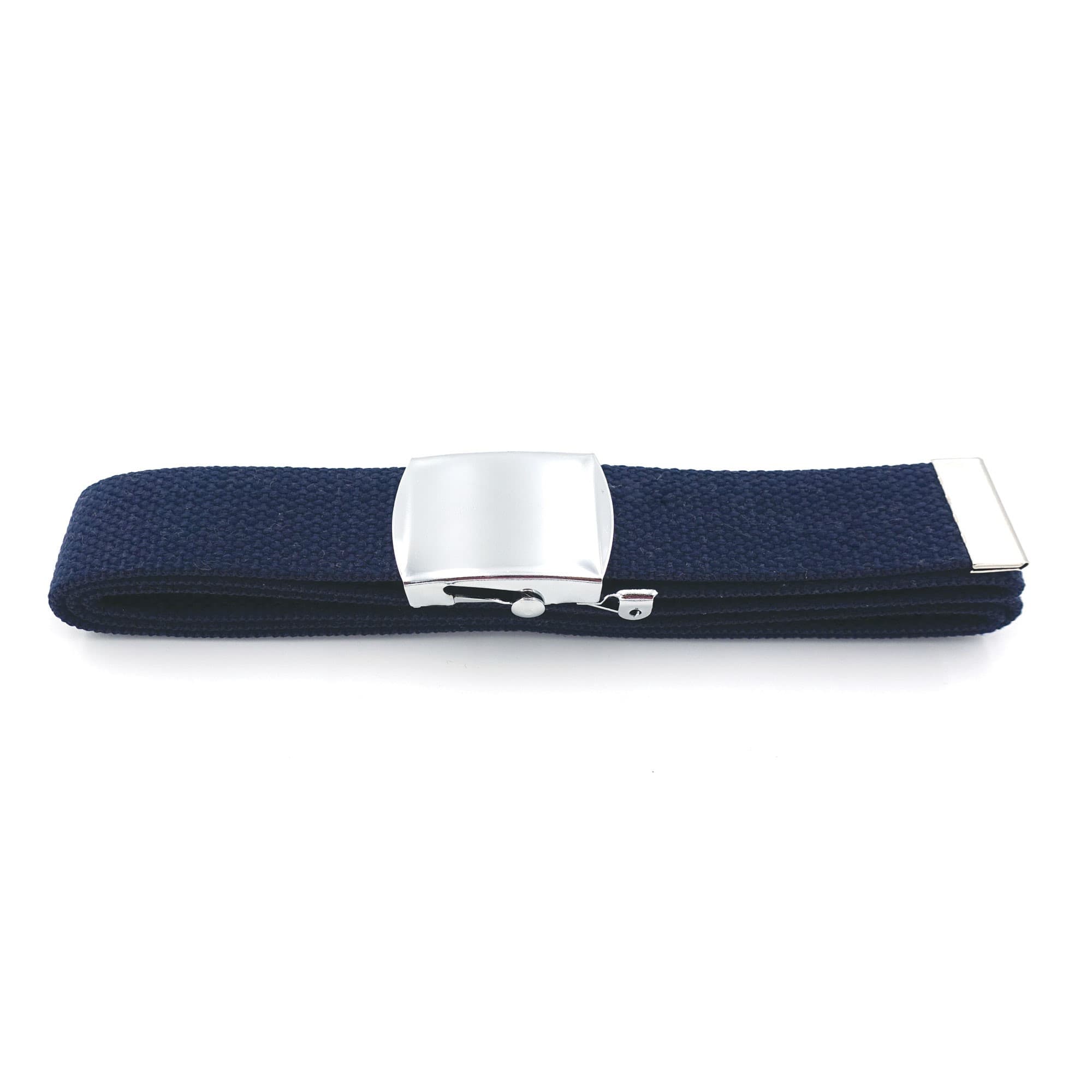 Ceinture sangle bleue boucle argent