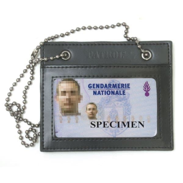 Porte-cartes en cuir avec chaîne
