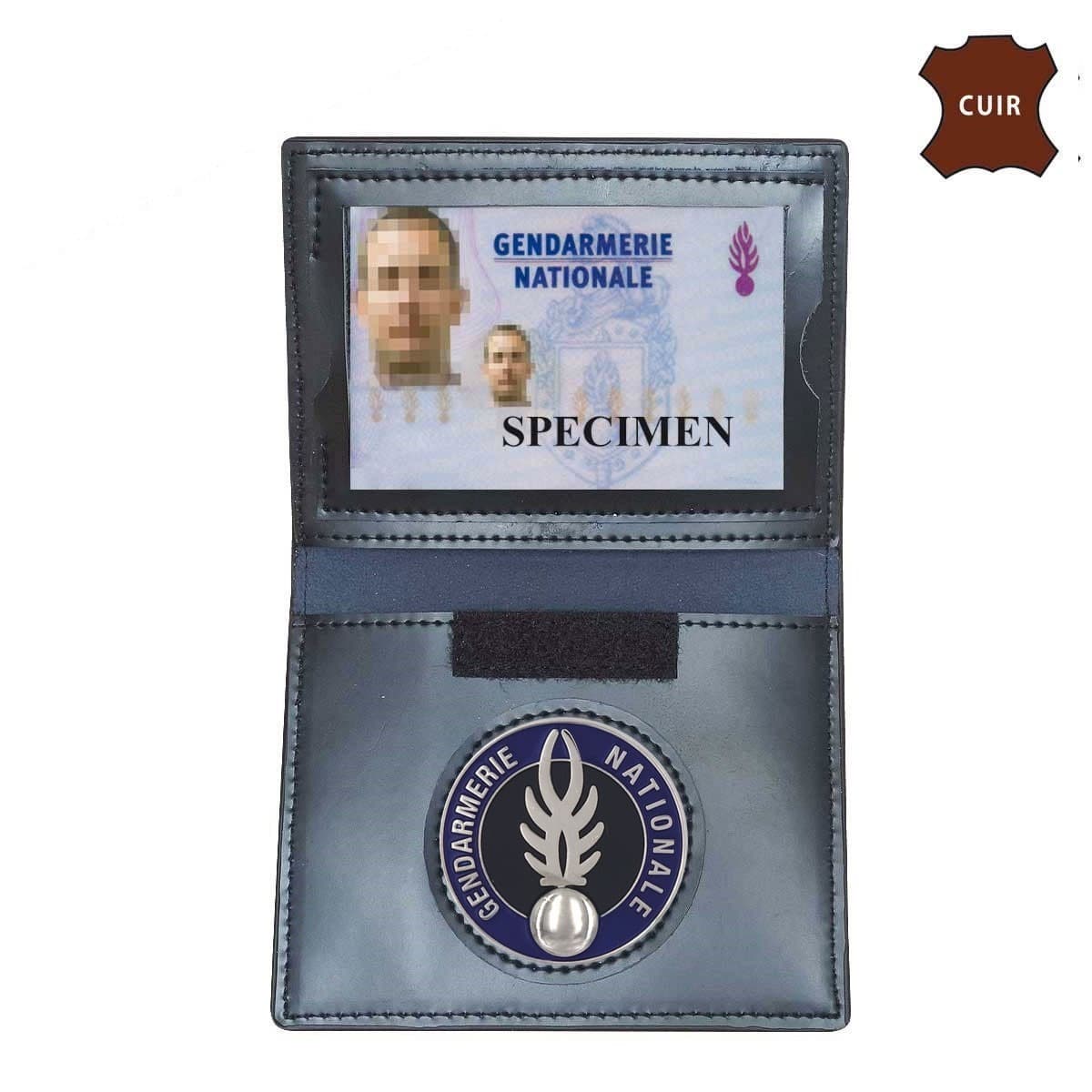 Porte-cartes cuir format CB - Insigne Gendarmerie
