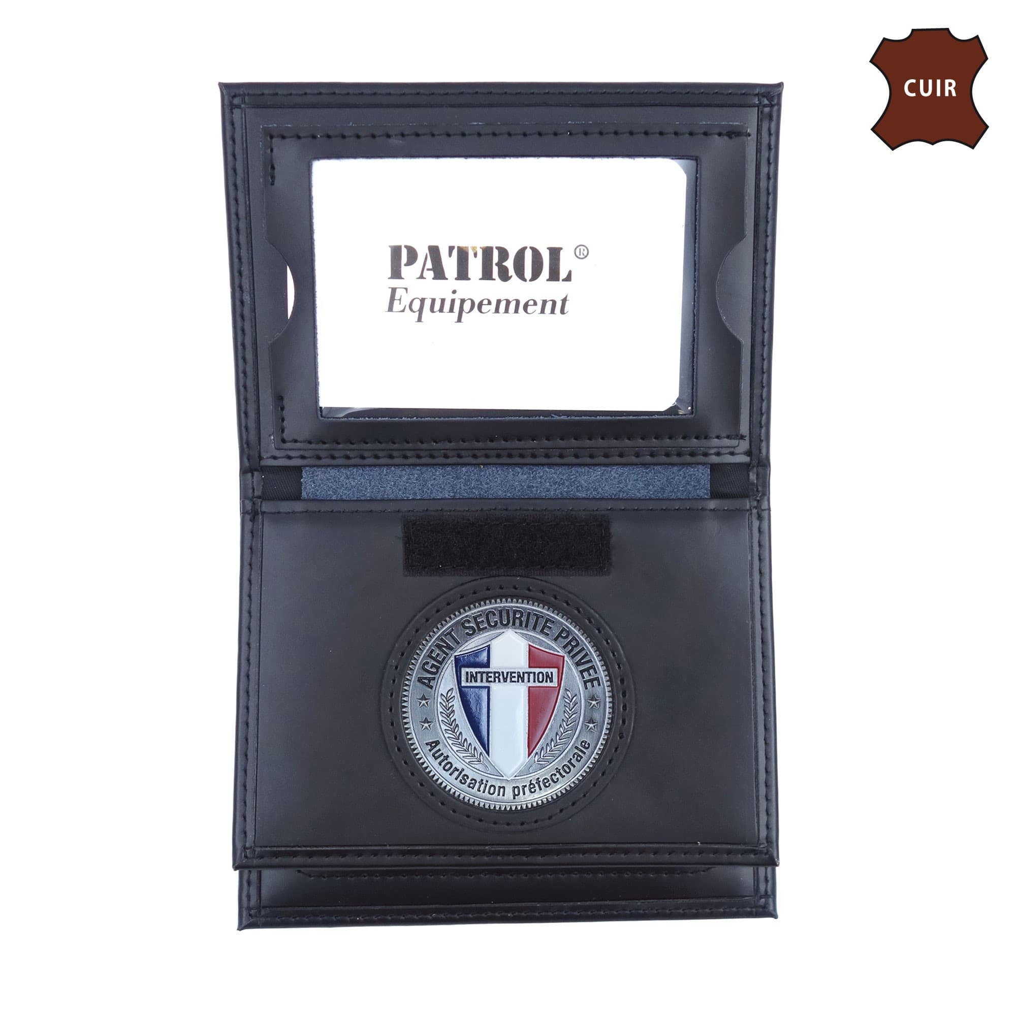 Porte-cartes agent sécuritée privée 3 volets