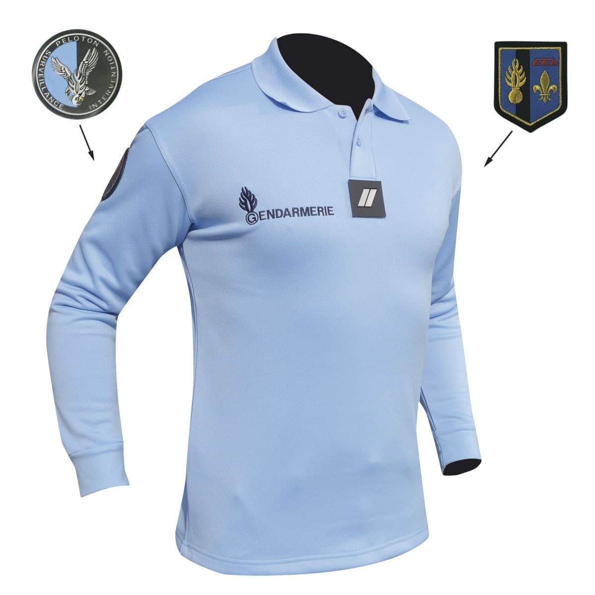 Polo bleu gendarmerie homme