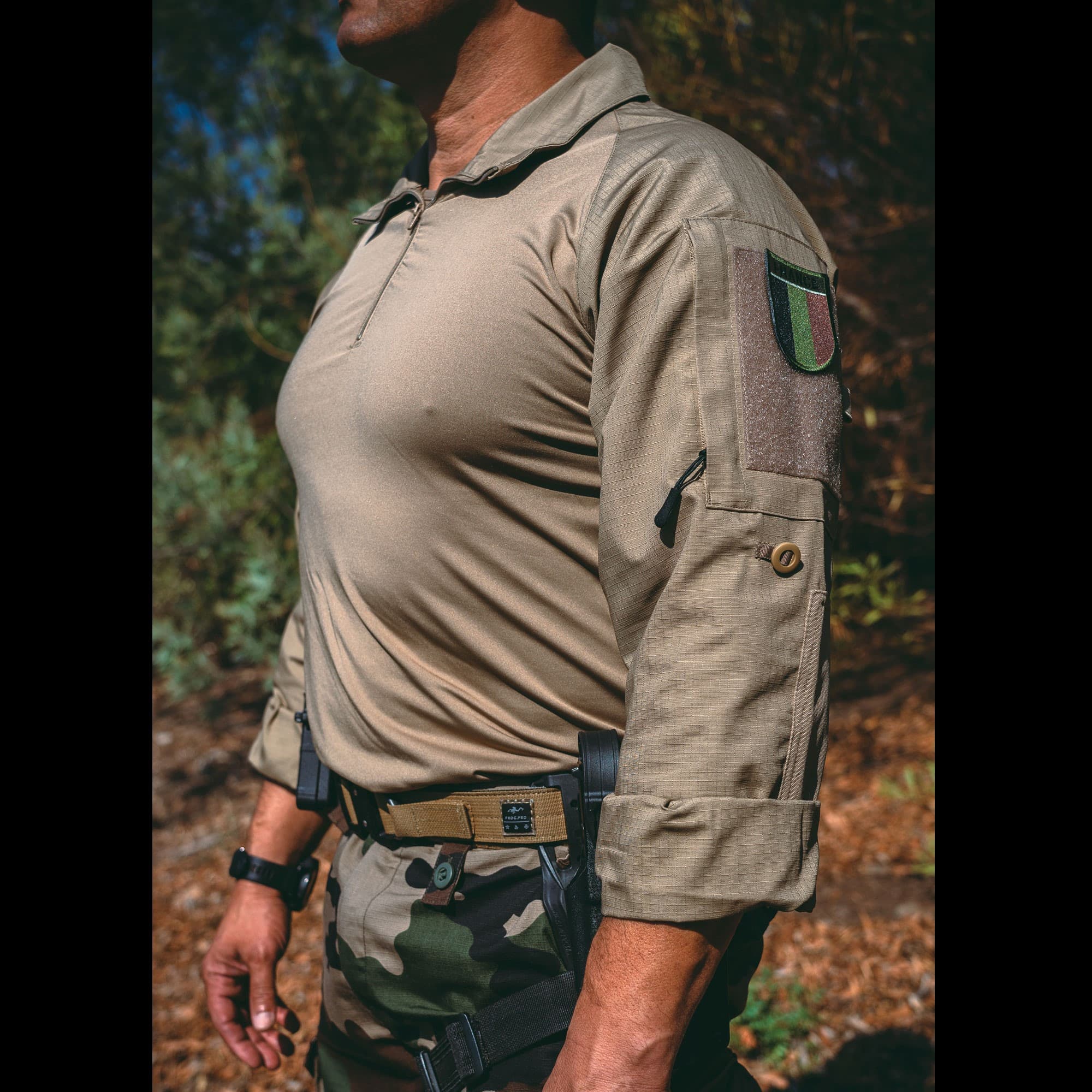 Chemise de combat type ubas coyote