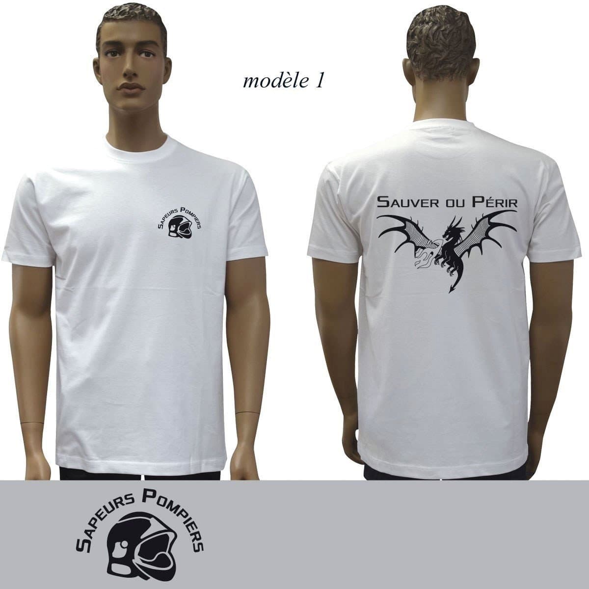 T-Shirt blanc imprimé pompiers : 20 modèles