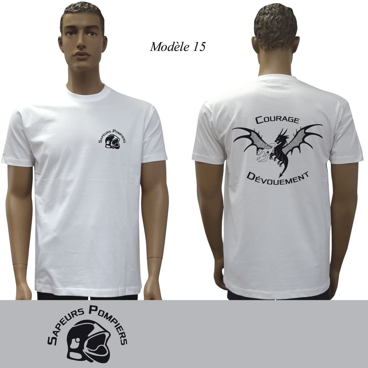 T-Shirt blanc imprimé pompiers : 20 modèles