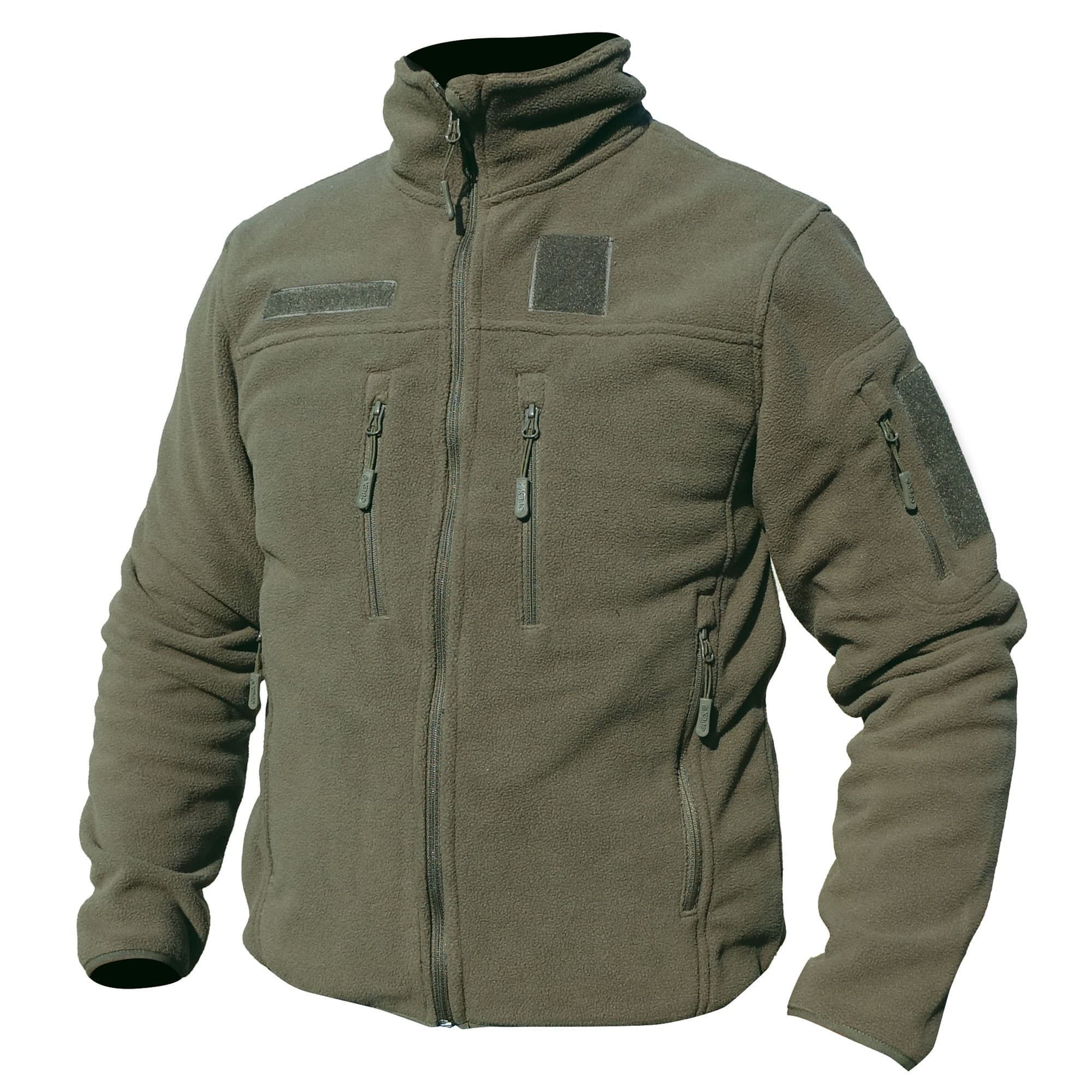 Blouson polaire vert armée fitte