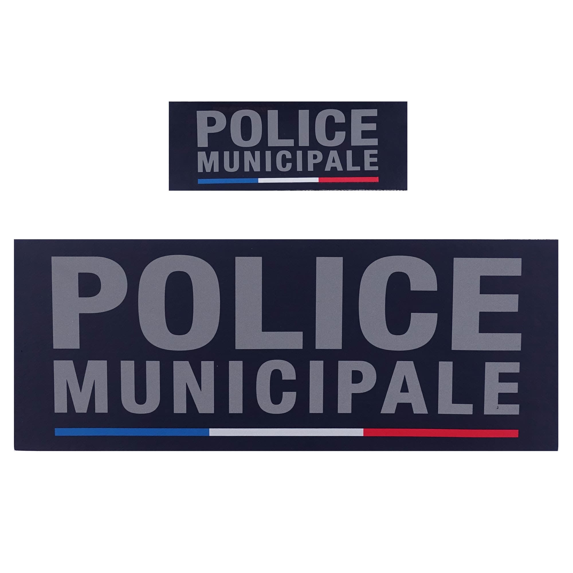 Bandeau d'identification souple Police Municipale fond marine dos auto-agrippant