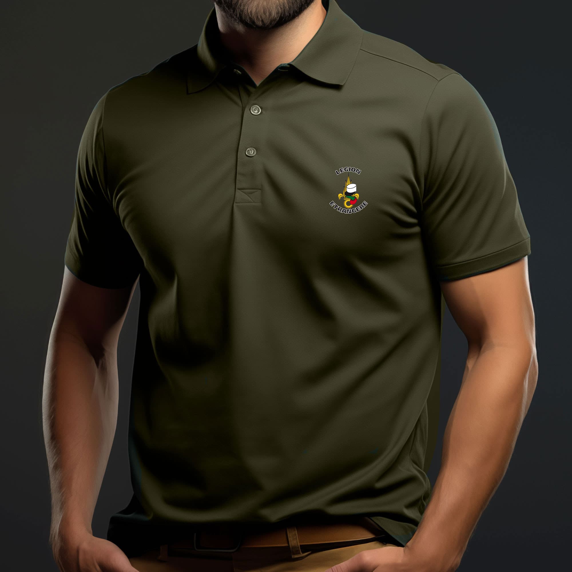 POLO VERT MC IMPRIME LEGION