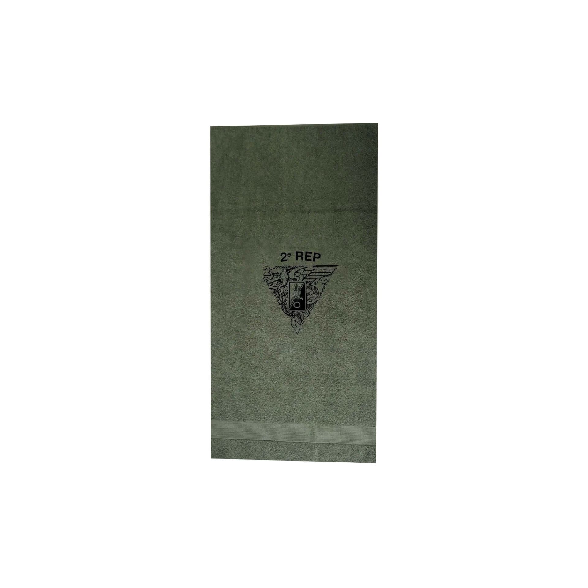 Serviette militaire kaki avec marquage 2REP