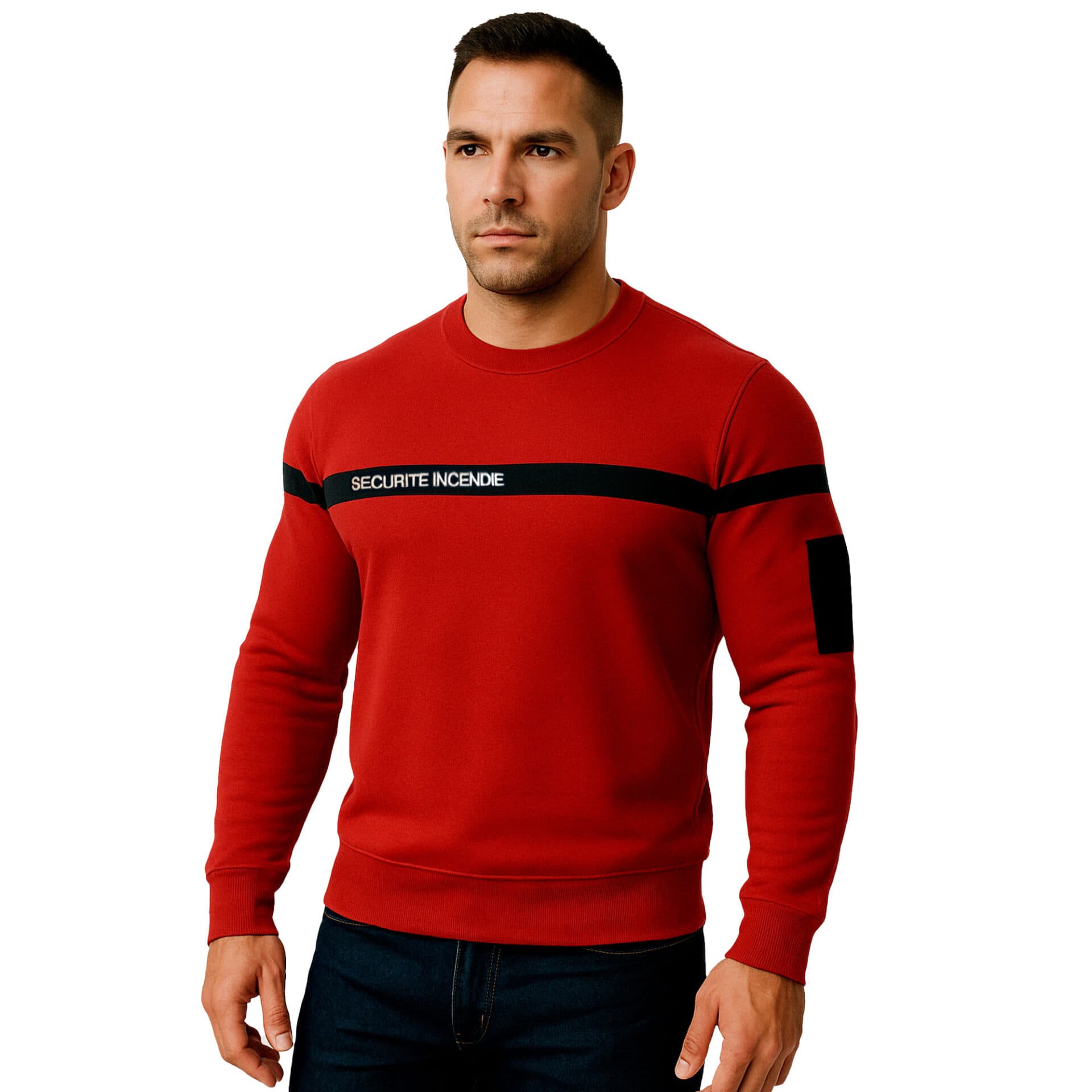 SWEAT SHIRT ROUGE SECURITE INCENDIE