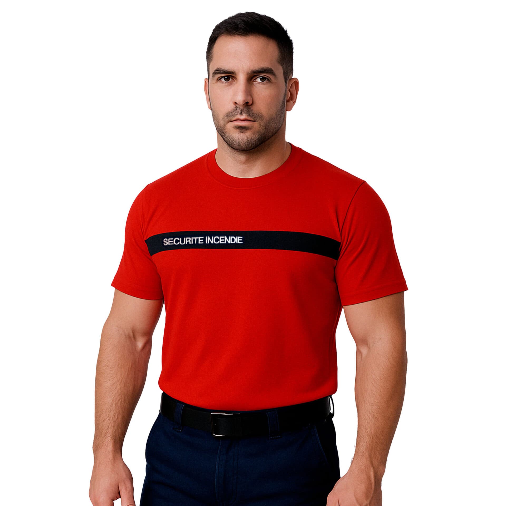 TEE SHIRT ROUGE SECURITE INCENDIE
