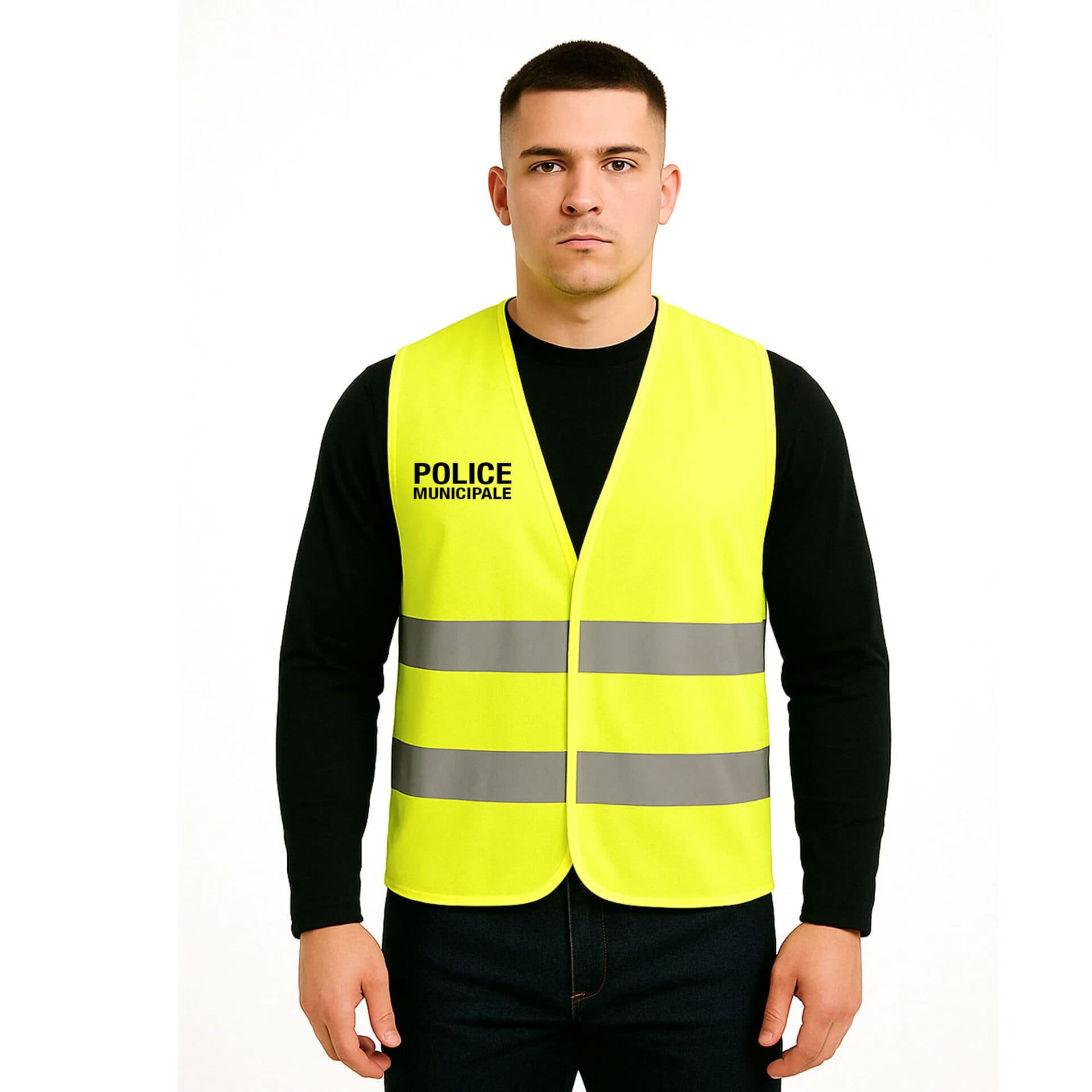 Gilet fluo haute visibilité police municipale