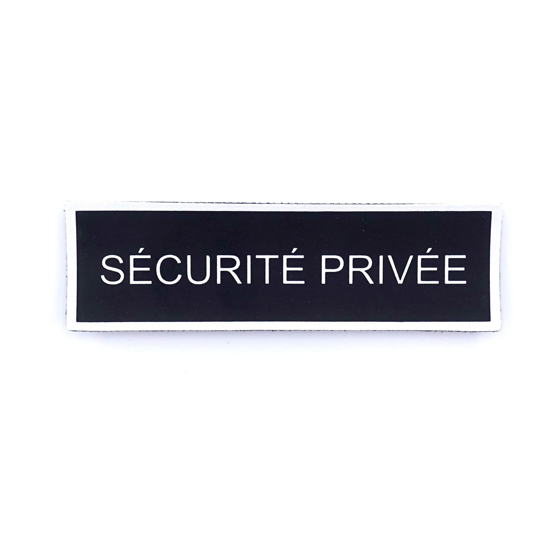 Bandeau d'identification rétro-réflechissant fond noir Sécurité Privée