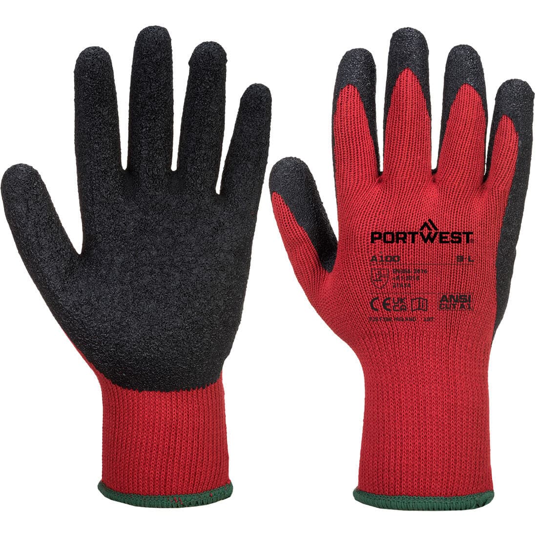 Gant Enduit Latex Rouge/noir