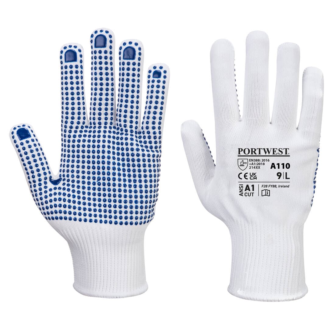 Gant Polka Picots PVC Blanc/Bleu