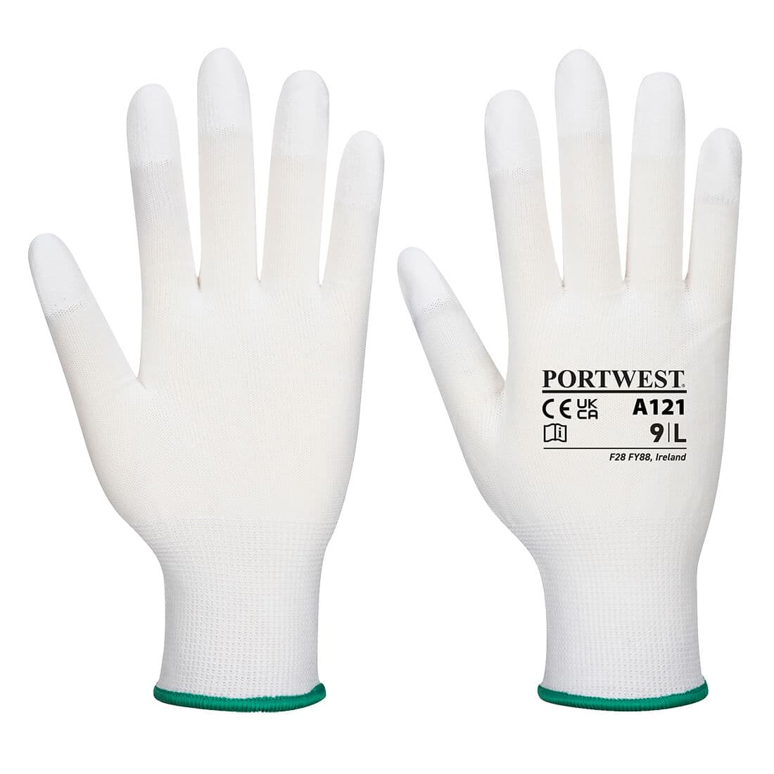 Gant doigts enduits PU Blanc