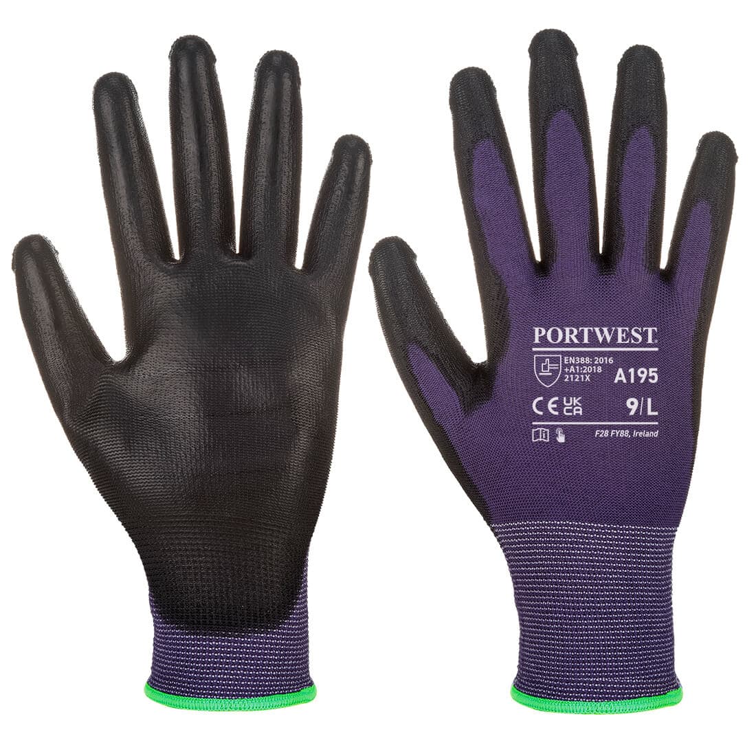 Gant PU Tactile Violet/Noir