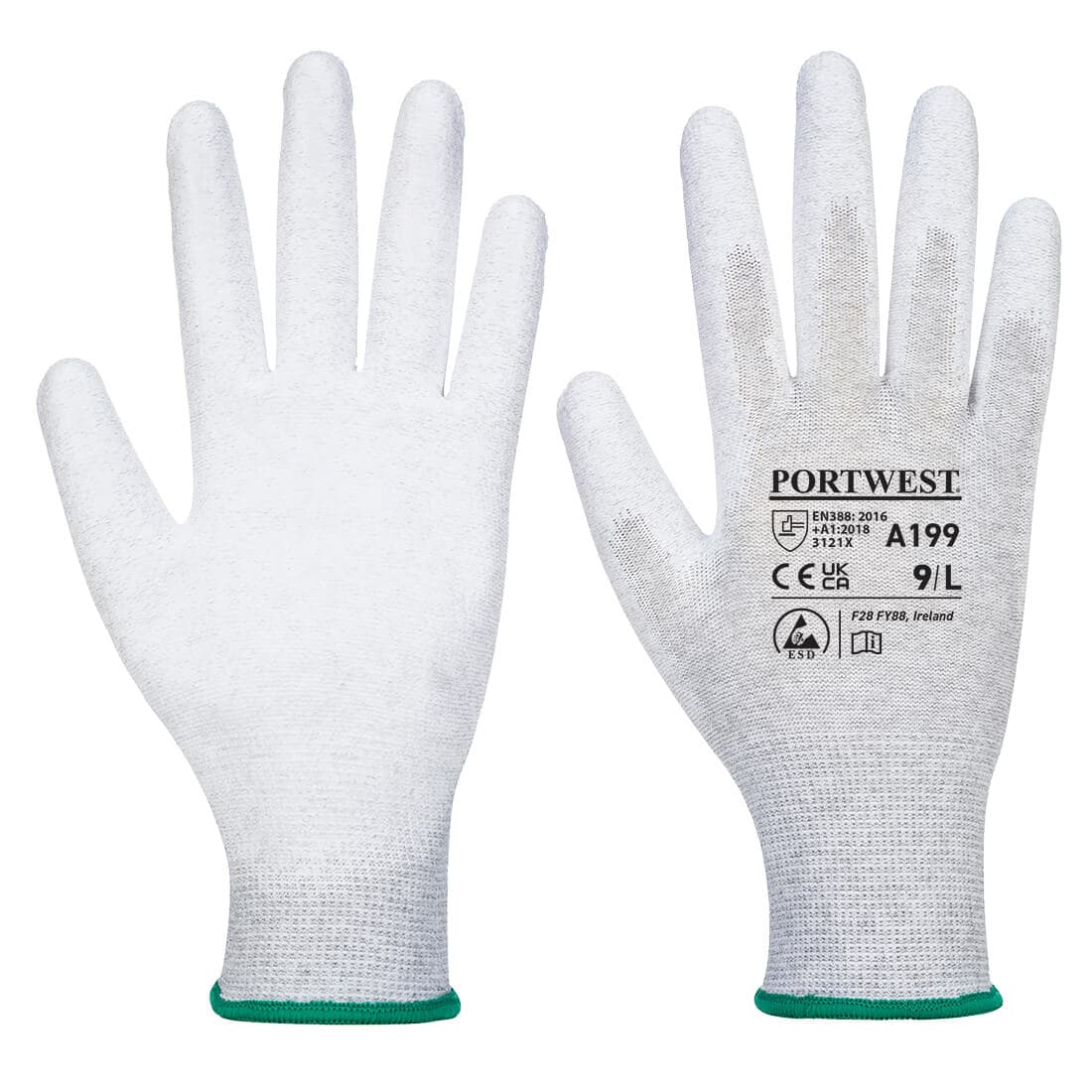 Gant paume enduit PU antistatique Gris