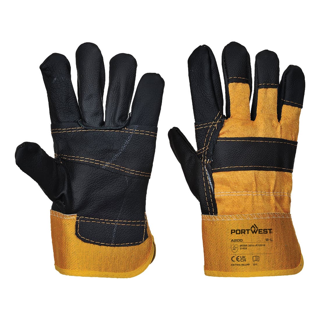 Gant Docker Cuir ameublement Jaune