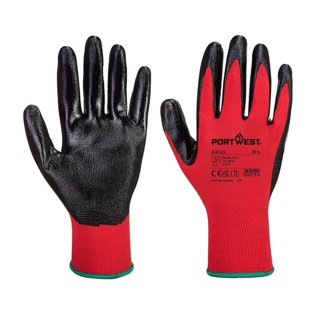 Gant Flexo Grip enduit Nitrile Rouge/noir