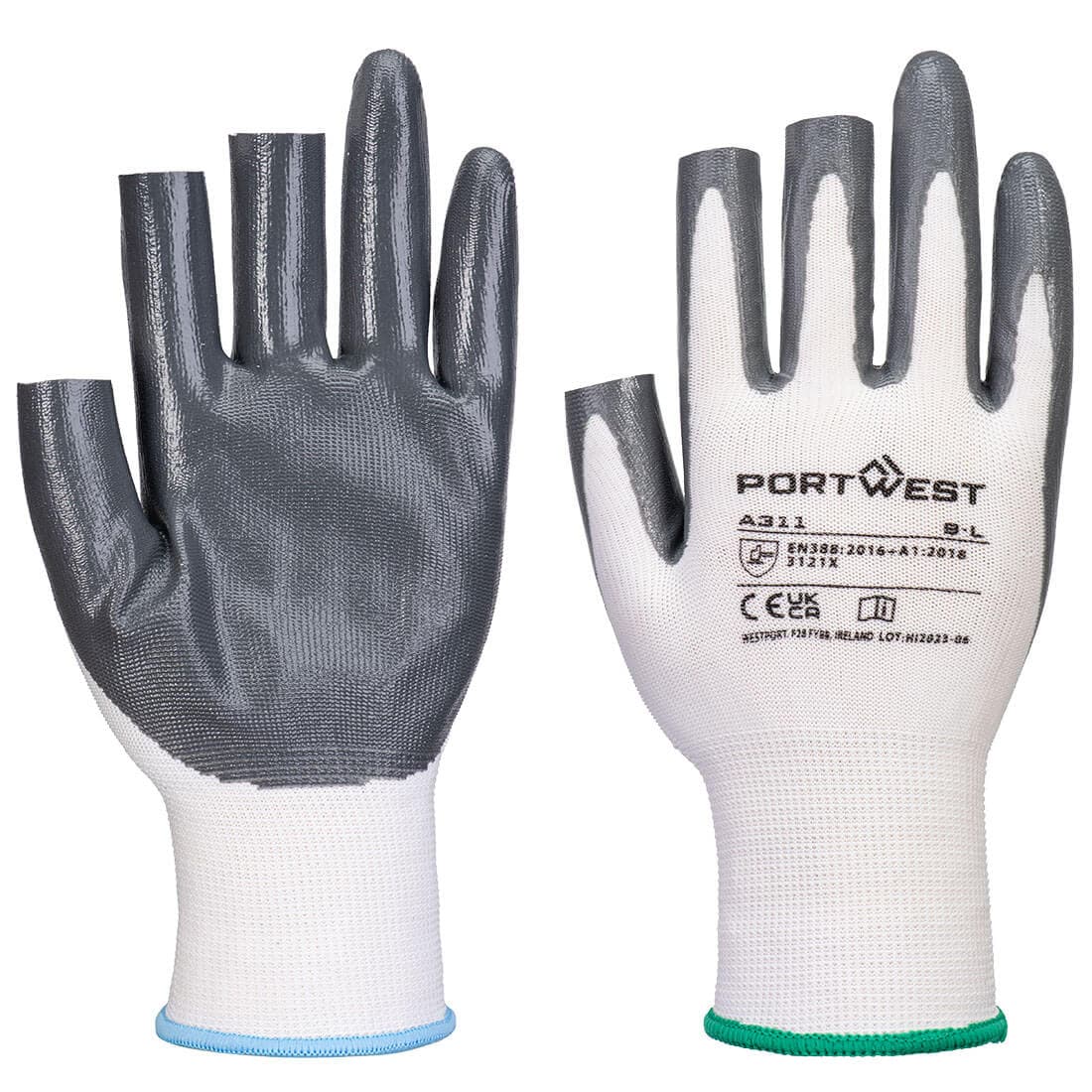 Gant Grip 13 en nitrile (12 paires) Blanc/Gris