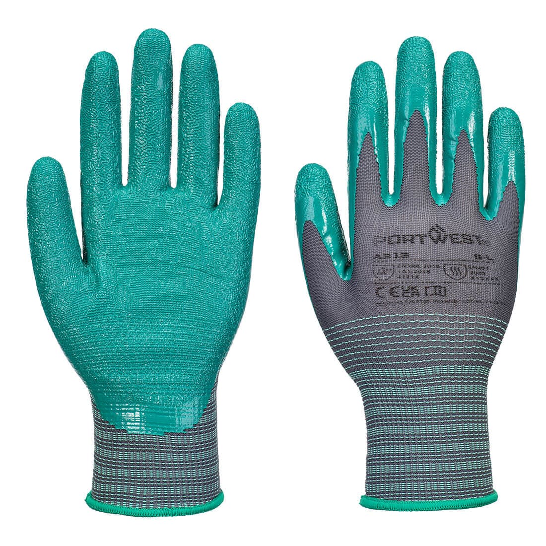 Gant Grip 15 en nitrile (Pk12) Gris /Vert