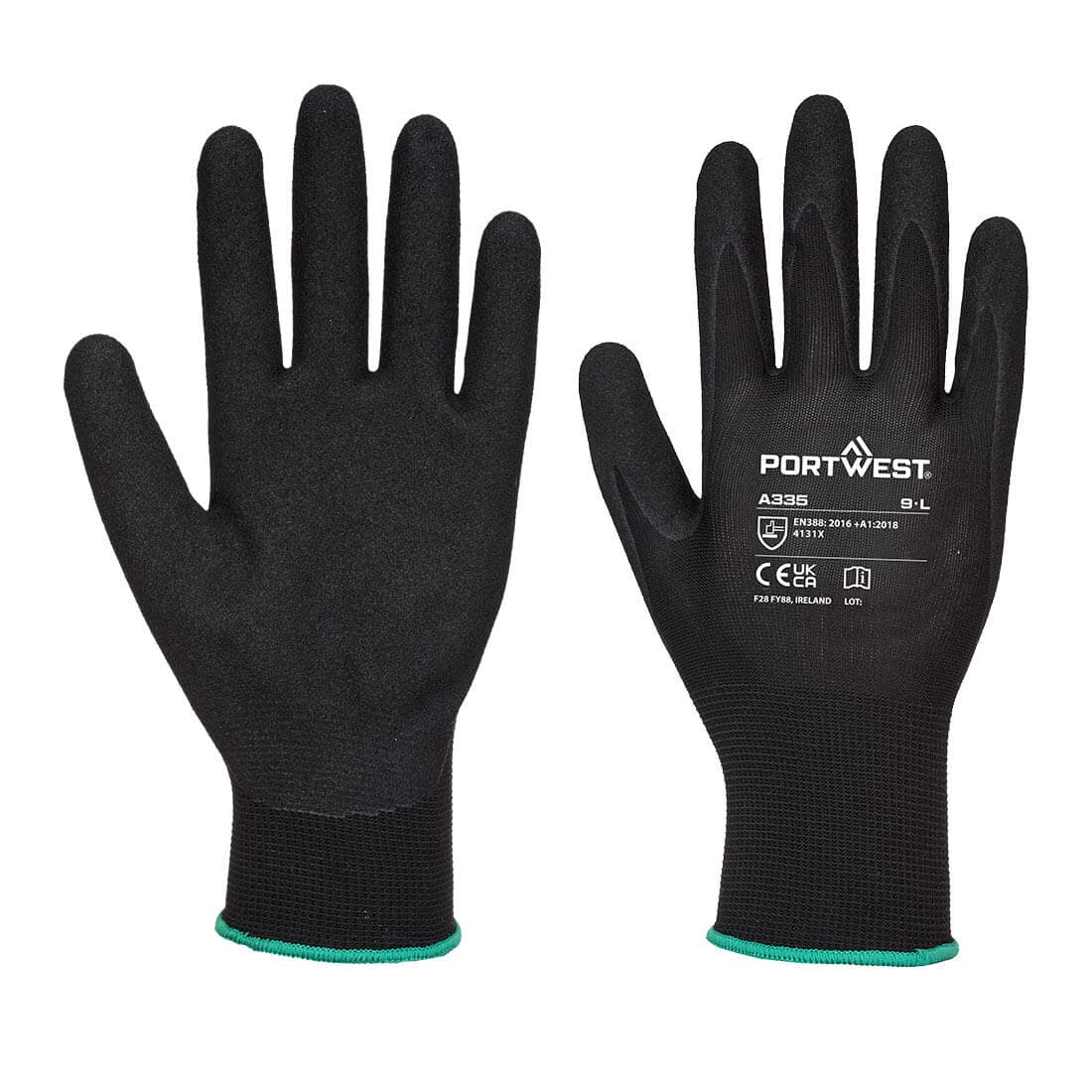Gant Dermi-Grip NPR15 Nitrile Sablé Noir