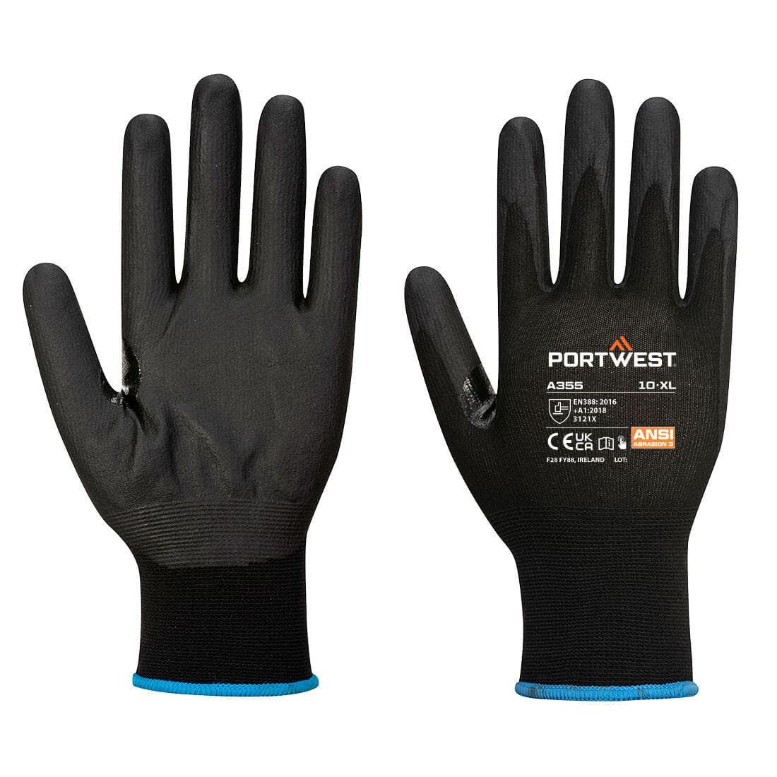 Gant pour écran tactile en mousse nitrile (Paquet de 12 paires) - NPR15 Noir