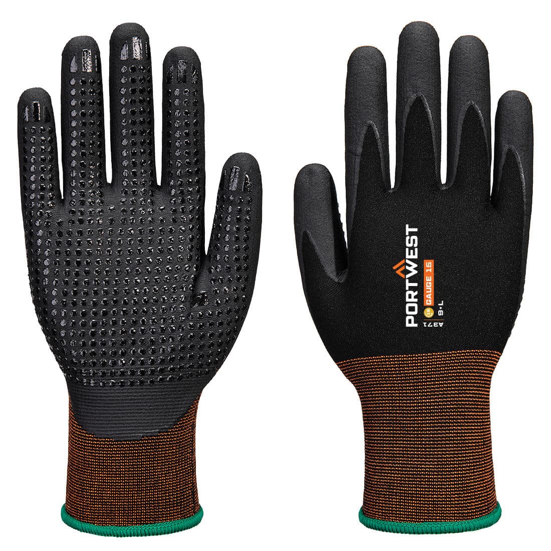 Gant GP Grip 15 mousse de nitrile Noir