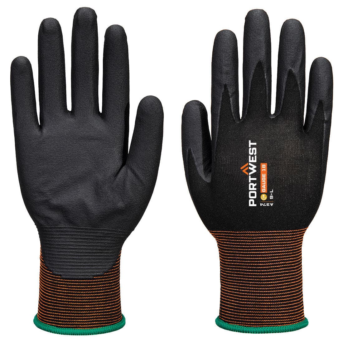 Gant GP Grip 18 mousse de nitrile Noir