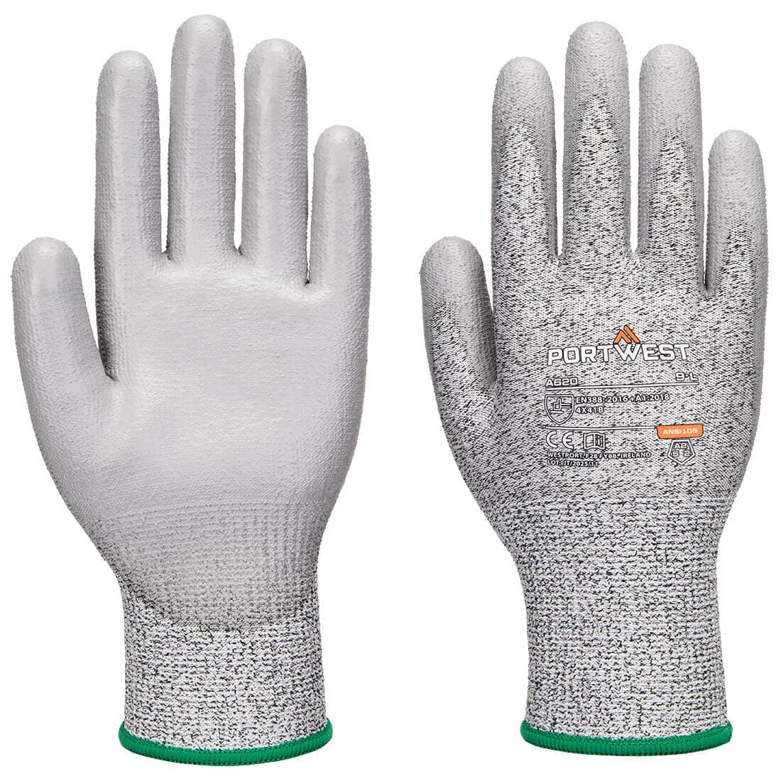 Gant LR paume PU coupure B Gris