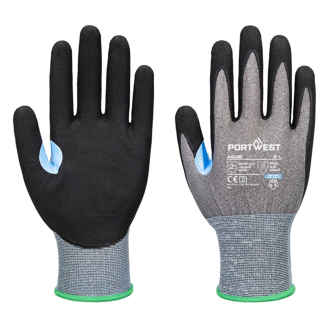 Gant anti-coupures CS D21 nitrile Gris/Noir