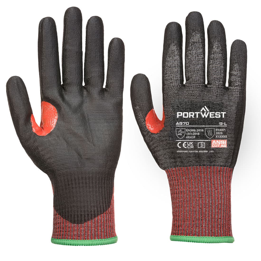 Gant CS anti-coupure F en PU J13 Noir