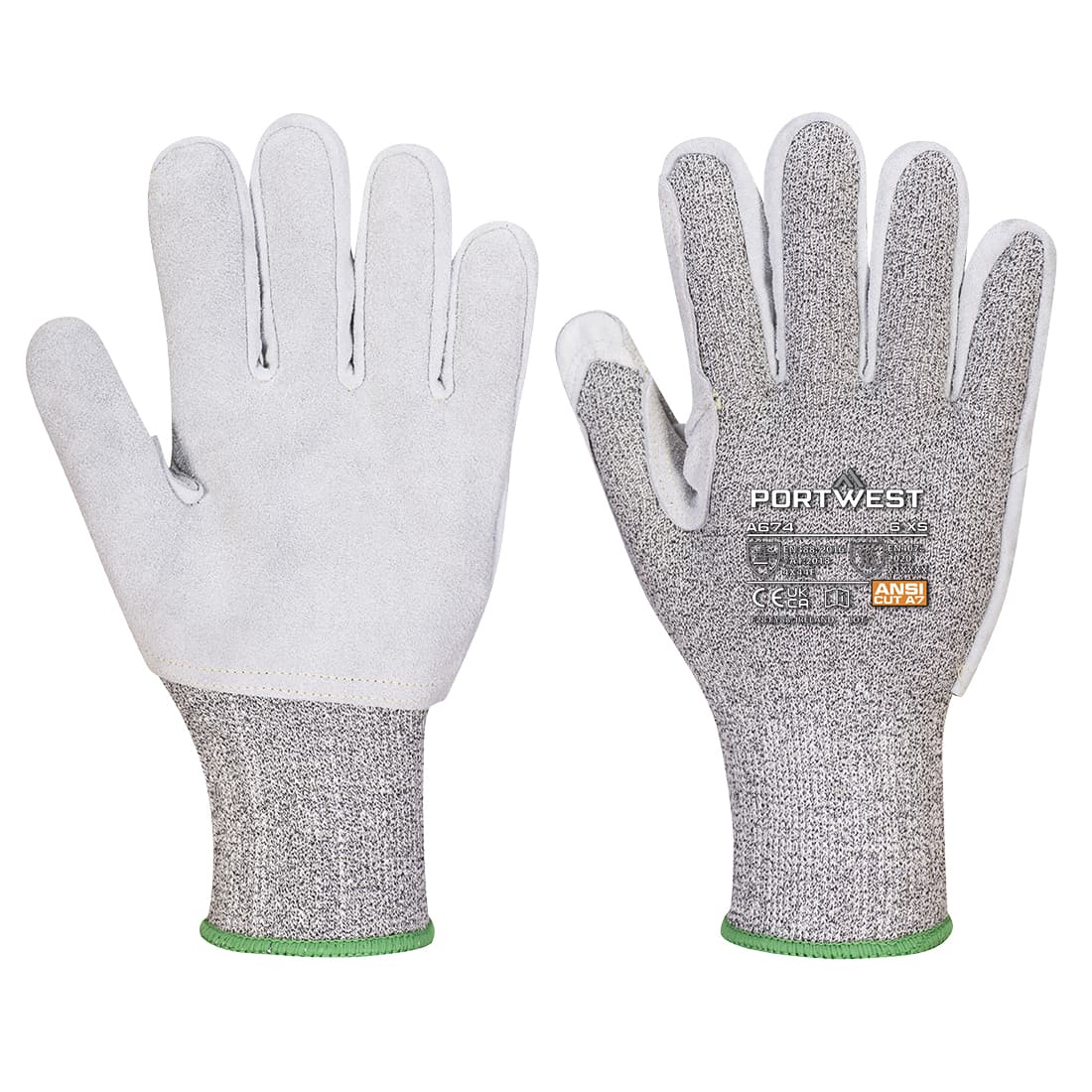 Gant anti-coupures cuir AHR13 Noir