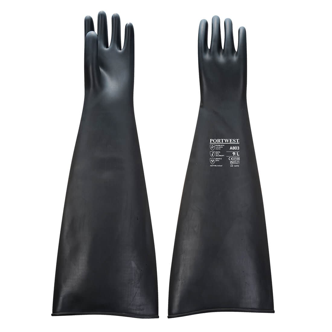 Gant Caooutchouc Latex Lourd 60 cm Noir