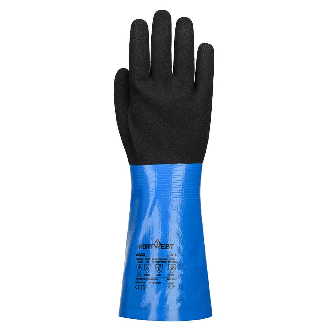 Chem Cut D330 Nitrile Gauntlet Bleu/Noir