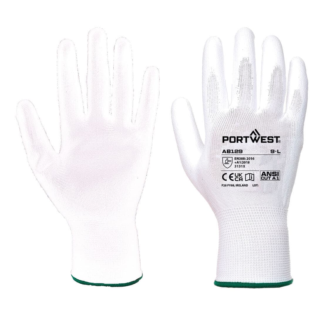 Gant paume en PU (288 paires) Blanc