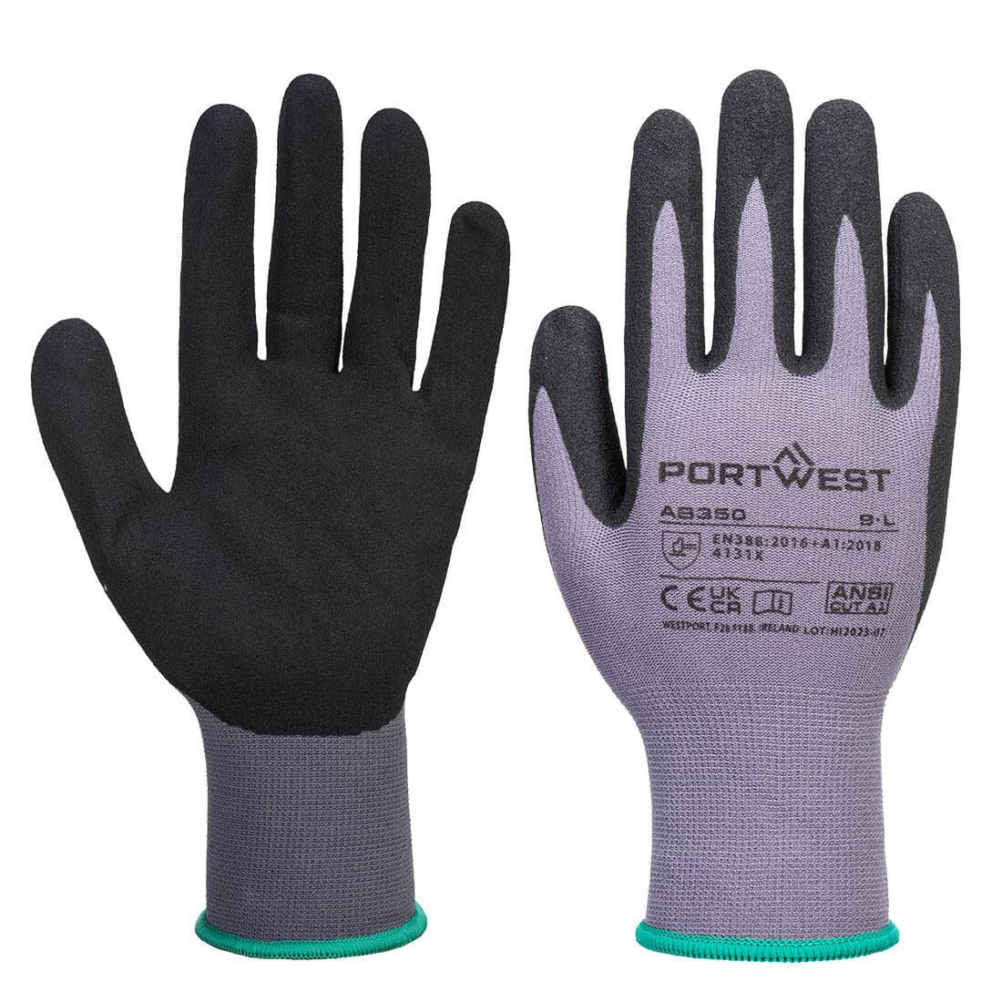 Gants Dermiflex Essential Gris Noir - Lot de 12 paires