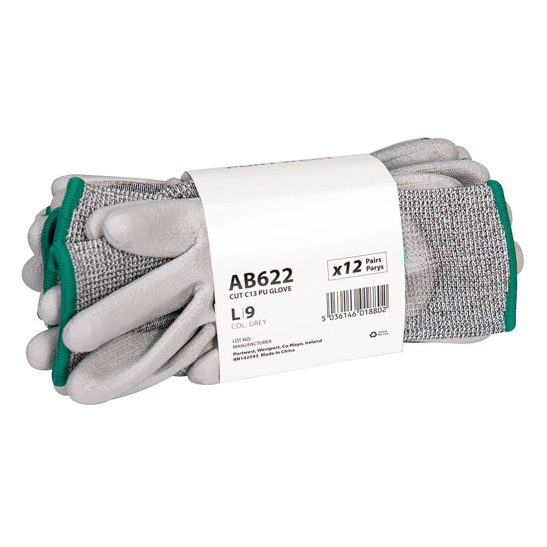 Gant PU Cut C13 (Pk12) Gris