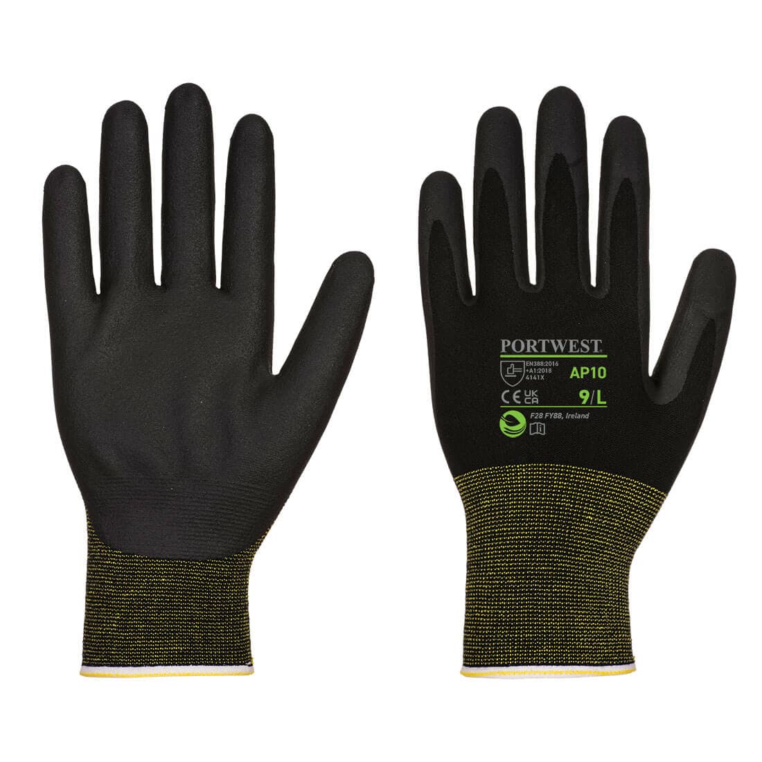 NPR15 Gants Bambou Mousse de Nitrile - Paquet de 12 paires Noir