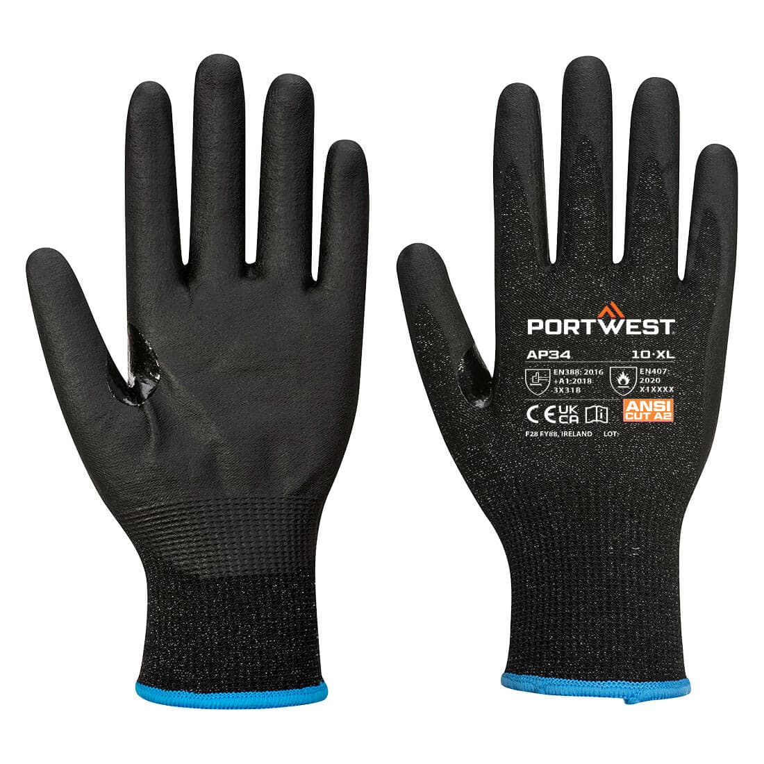 LR15 GANT à écran tactile Mousse de nitrile PK12 Noir