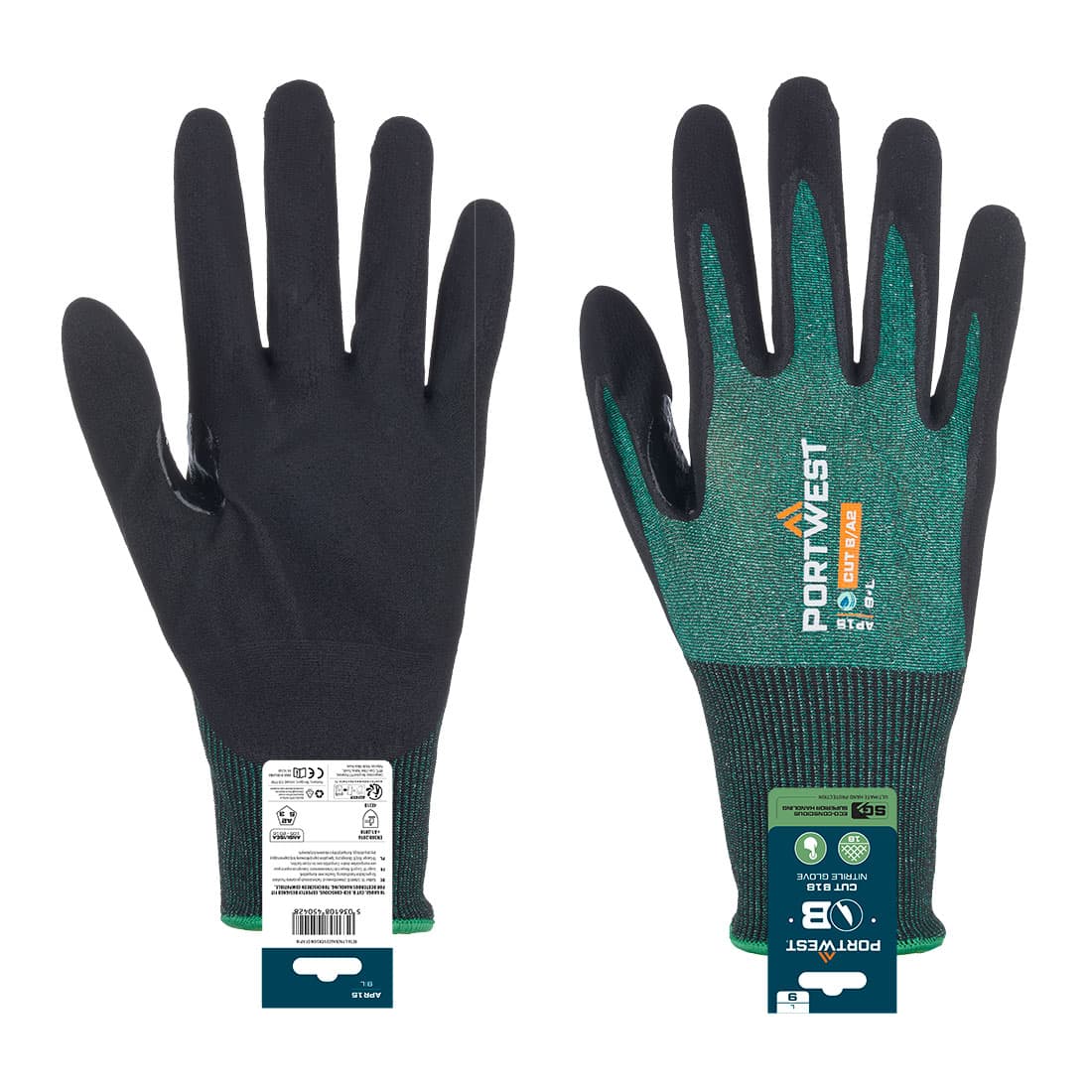 Gant SG Cut B18 en nitrile (retail) Vert/Noir