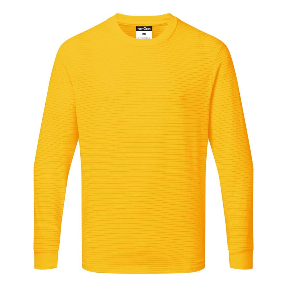 T-shirt manches longues antistatique ESD Jaune foncé
